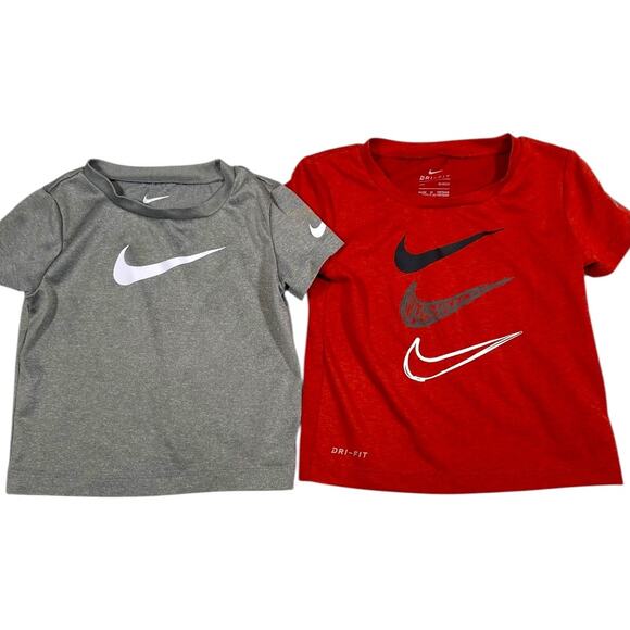 Nike Dri-Fit Baby Bundle LOT of 2 18 Months Red Gray Shirts - Picture 1 of 5